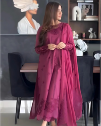 3 Piece Cotton Embroidered Dress - Ruby Grace