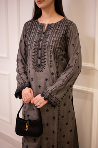 3 Piece cotton embroidered dress - KG-16