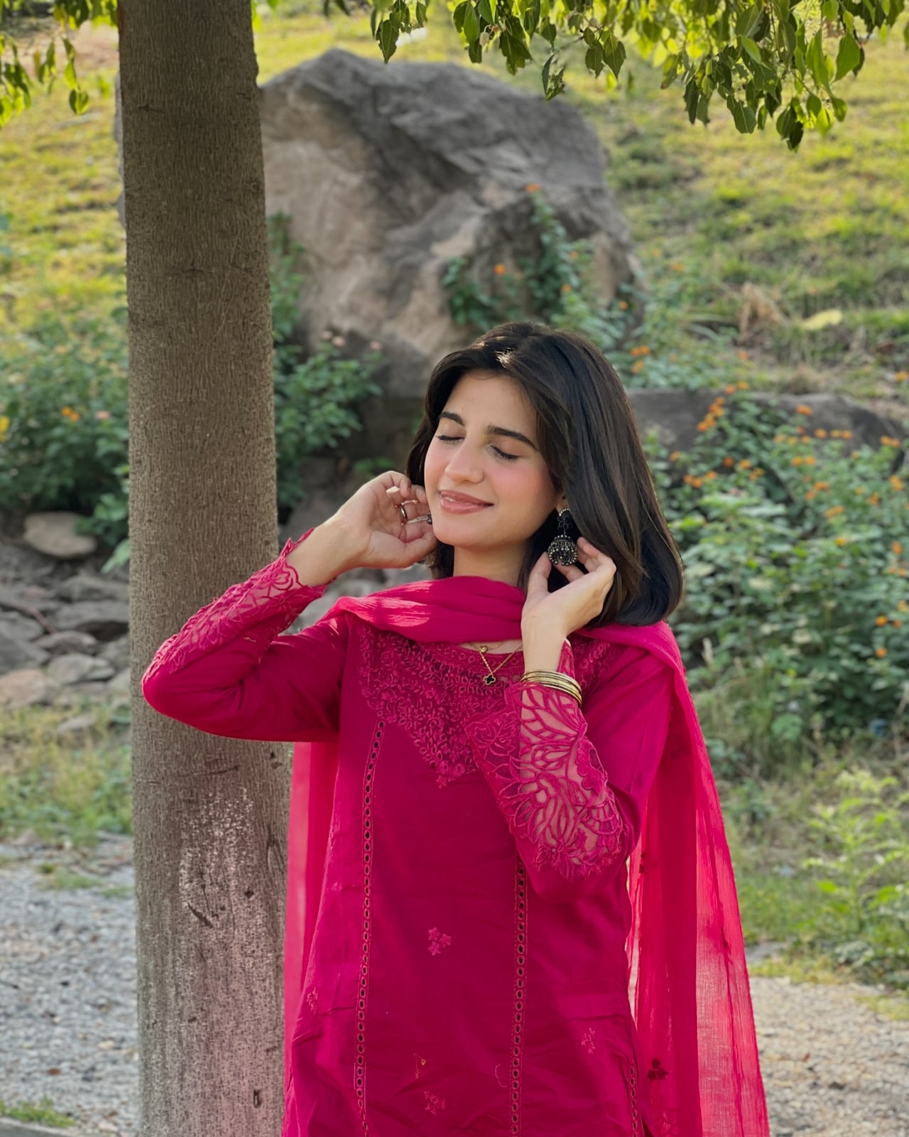 3 Piece Cotton Embroidered Dress - Ruby Grace