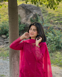 3 Piece Cotton Embroidered Dress - Ruby Grace