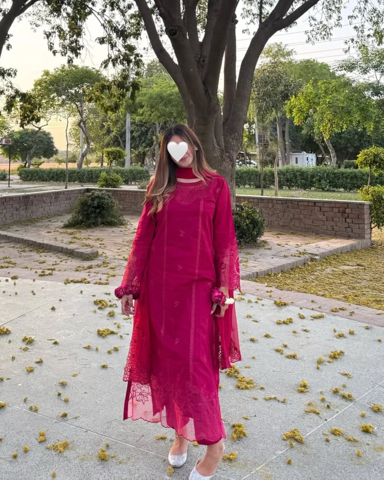 3 Piece Cotton Embroidered Dress - Ruby Grace