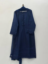 3 Piece Stitched cotton dress - Navy Grace