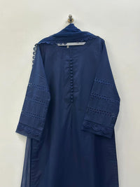 3 Piece Stitched cotton dress - Navy Grace